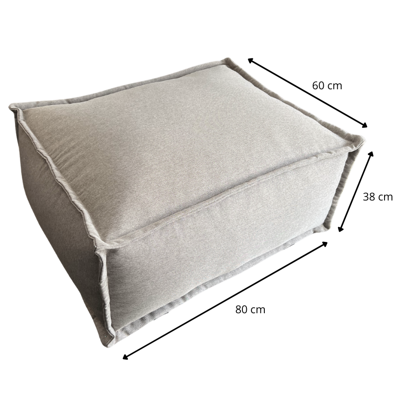 Pouf Méridienne Pour Canapé Modulable - Effet Lin - 80x60x38 Cm
