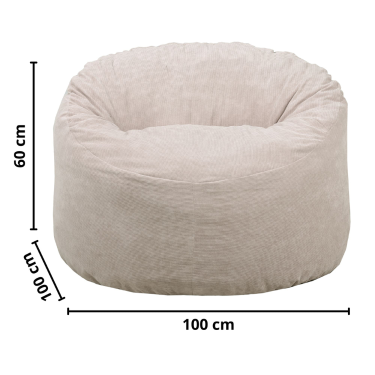 Pouf Velours Côtelé - 100 Cm