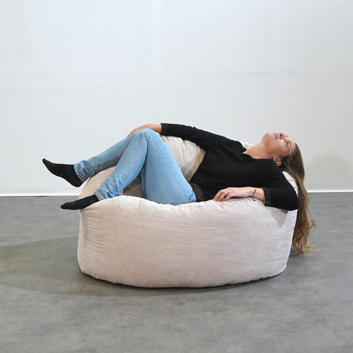 Pouf Velours Côtelé - 100 Cm