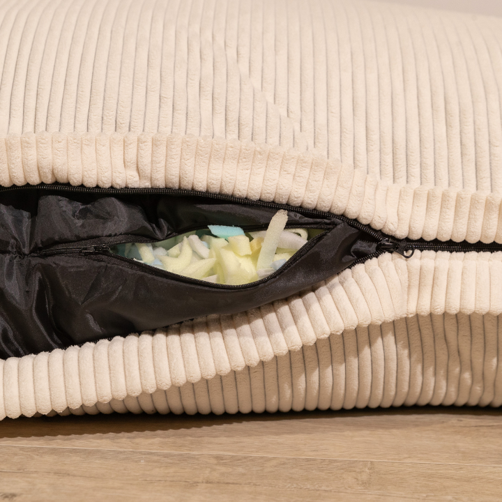 Pouf Velours Côtelé Déhoussable - 140x180 Cm