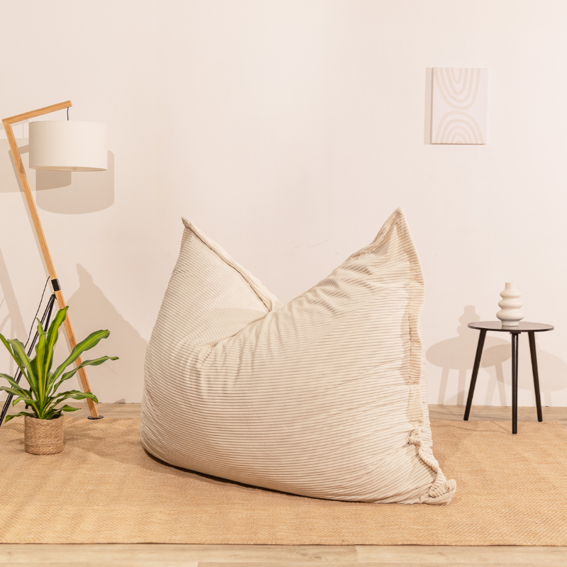 Pouf Velours Côtelé Déhoussable - 140x180 Cm