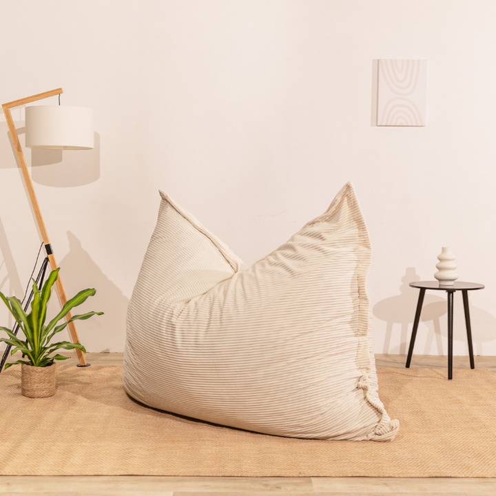 Pouf Velours Côtelé Déhoussable - 140x180 Cm