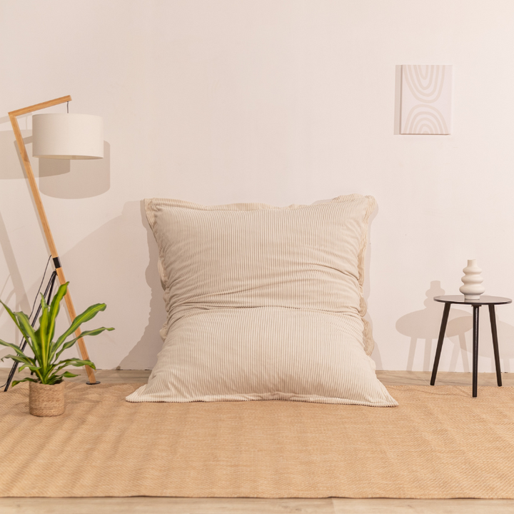 Pouf Velours Côtelé Déhoussable - 140x180 Cm