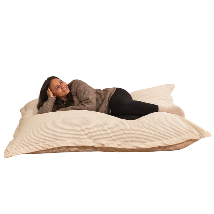 Pouf Velours Côtelé Déhoussable - 140x180 Cm