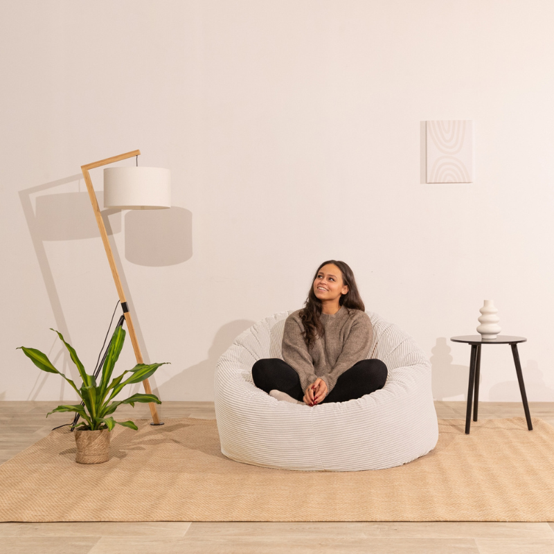 Pouf Velours Côtelé Épais - 100cm
