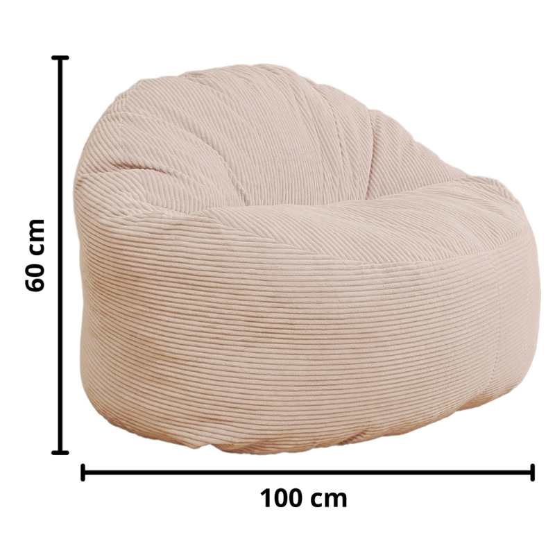 Pouf Velours Côtelé Épais - 100cm
