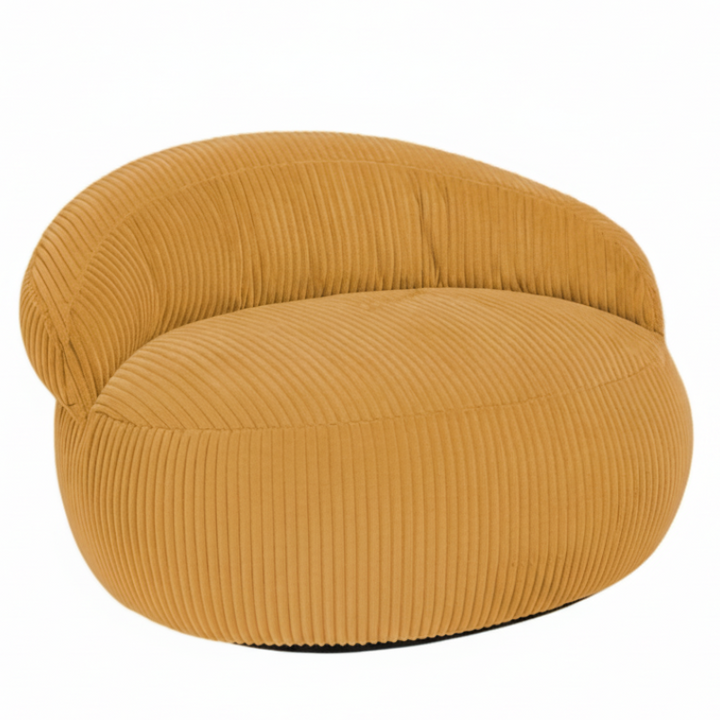 Pouf XXL Déhoussable En Velours Côtelé - 110 X 100 Cm