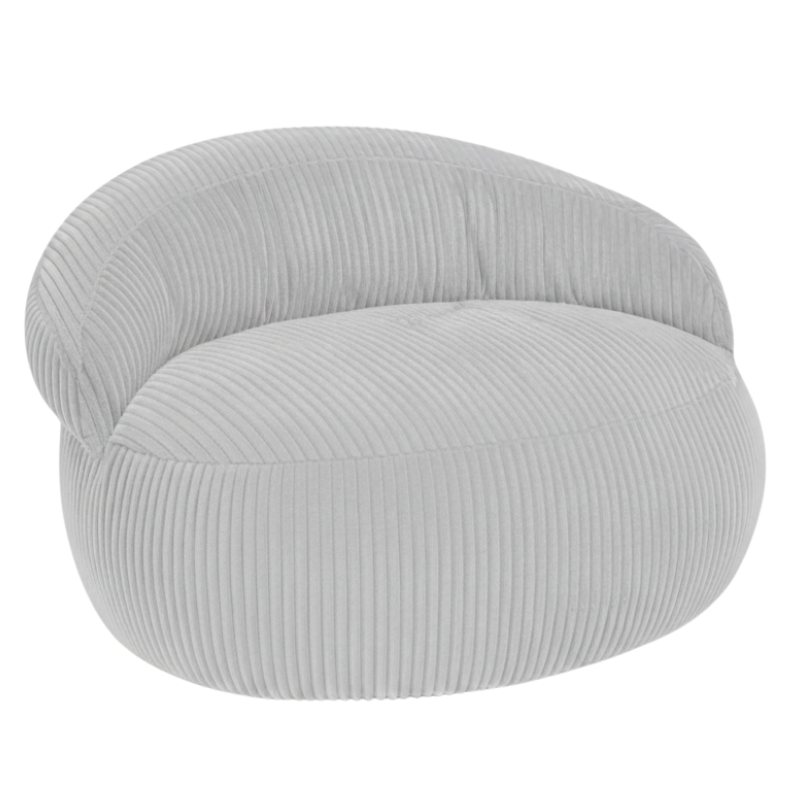 Pouf XXL Déhoussable En Velours Côtelé - 110 X 100 Cm