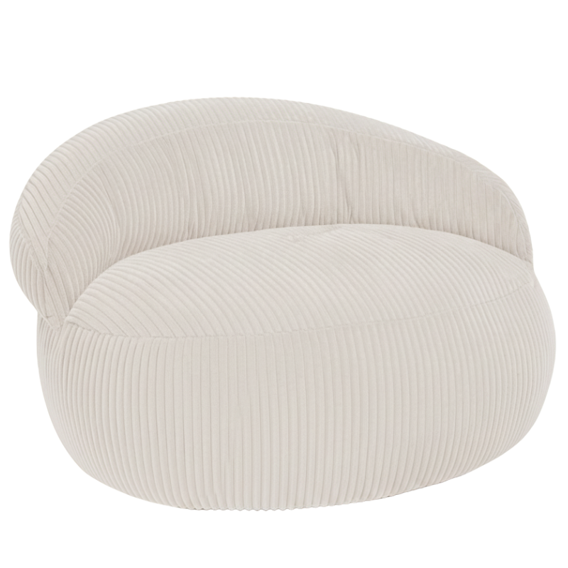 Pouf XXL Déhoussable En Velours Côtelé - 110 X 100 Cm