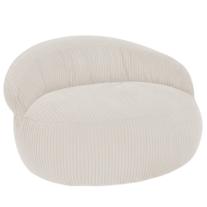 Pouf XXL Déhoussable En Velours Côtelé - 110 X 100 Cm