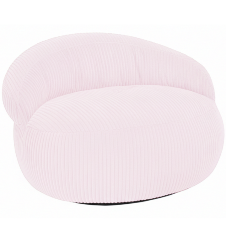 Pouf XXL Déhoussable En Velours Côtelé - 110 X 100 Cm