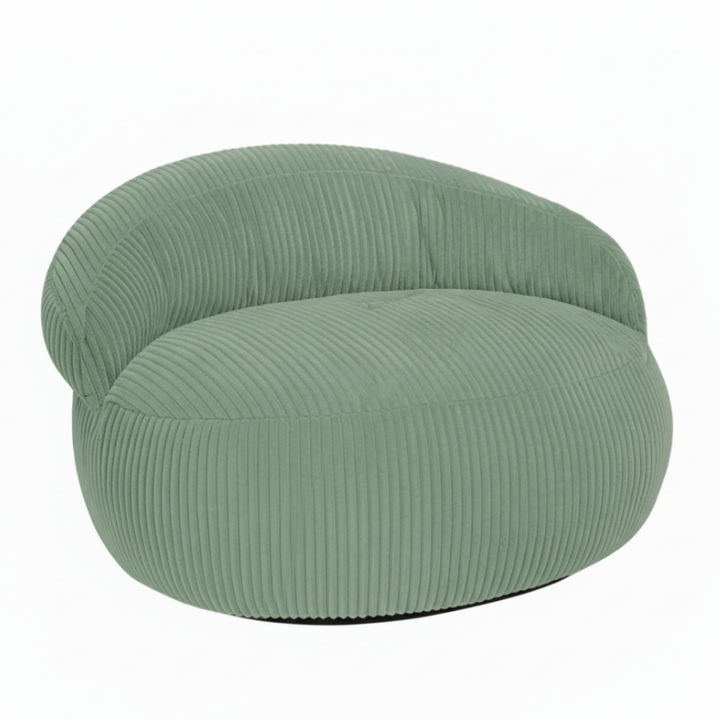Pouf XXL Déhoussable En Velours Côtelé - 110 X 100 Cm