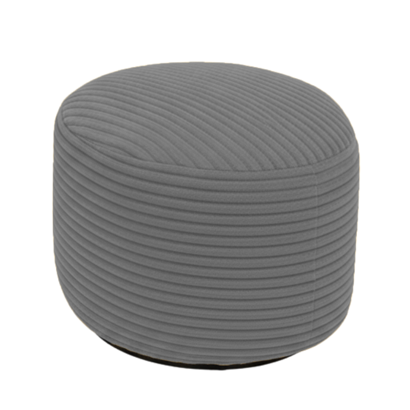 Pouf XXL En Velours Côtelé Déhoussable - 110 X 100 Cm + Repose-Pieds