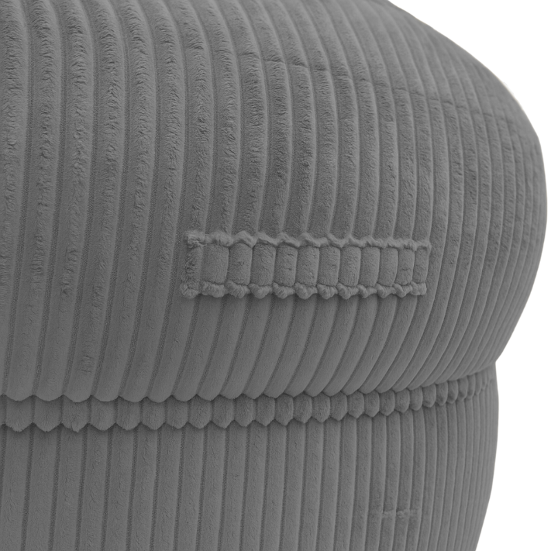 Pouf XXL En Velours Côtelé Déhoussable - 110 X 100 Cm + Repose-Pieds