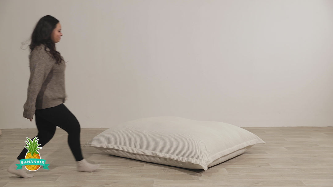 Pouf Velours Côtelé Déhoussable - 140x180 Cm