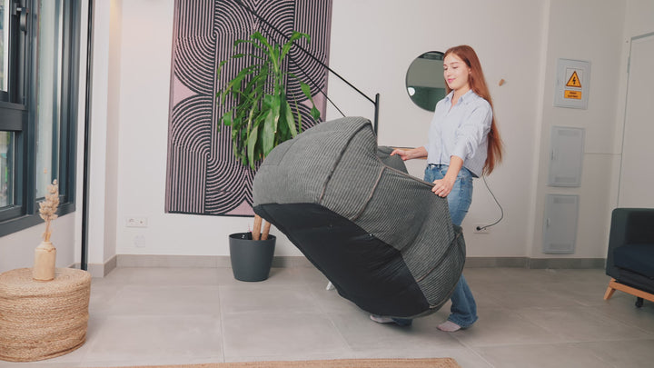 Pouf Fauteuil Velours Côtelé - 100x110 Cm